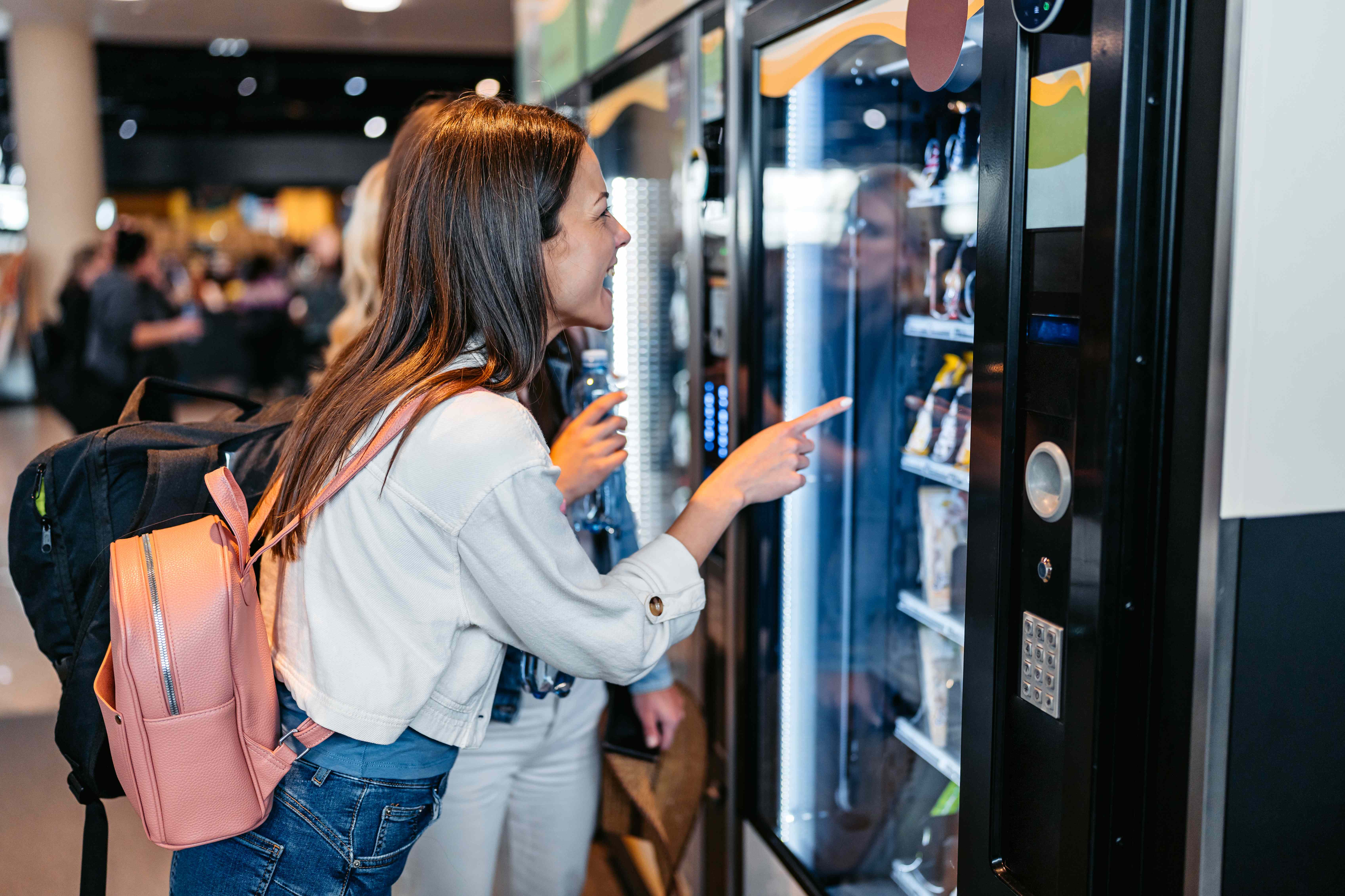 Customer using vending machine anytime, anywhere